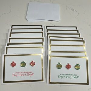 Handmade Christmas and Holiday Cards Set of 15 5”x7” Includes Envelopes